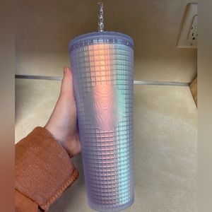 Iridescent Grid Rainbow Starbucks Tumbler